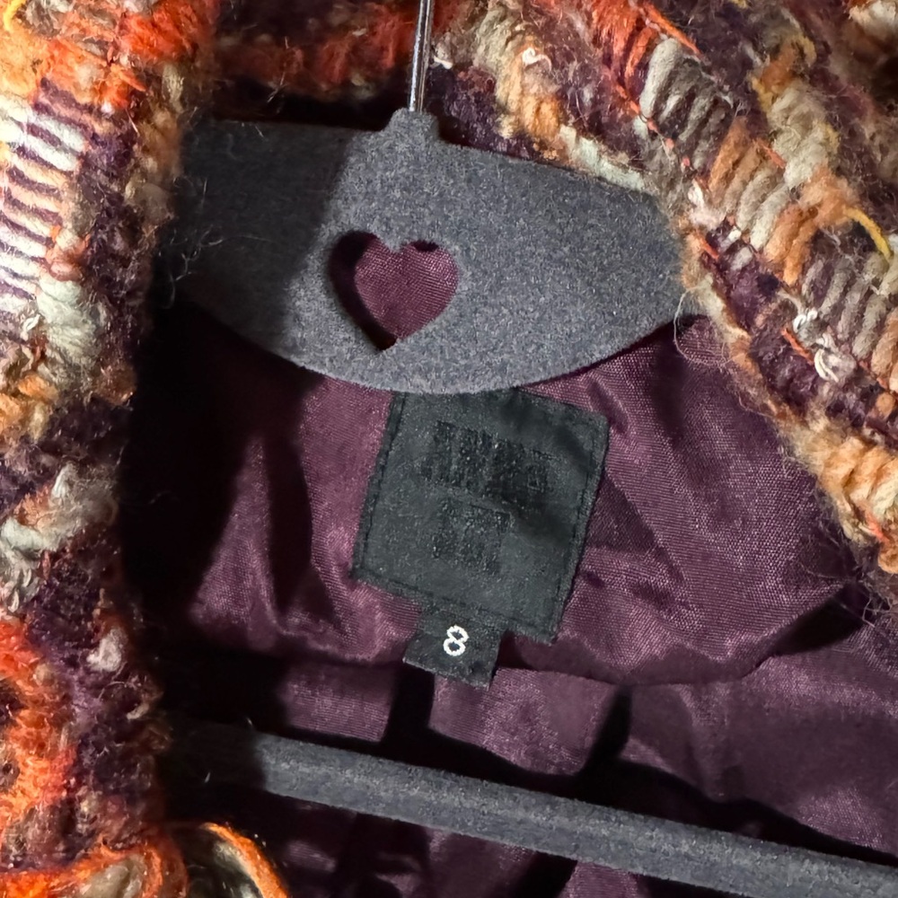 Anna Sui Fall 2006 Burnt Orange Woven Wool Coat RARE size 8 - Picture 5 of 8